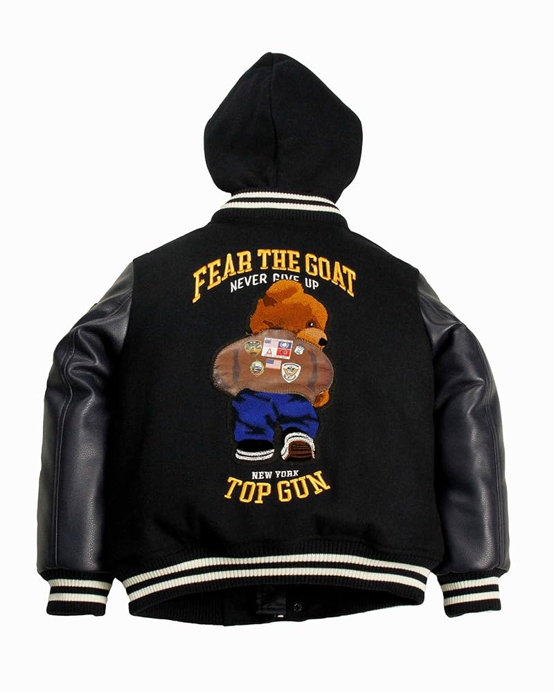Amazon.com: Top Gun® Kids' Bear Goat Varsity Jacket (Navy